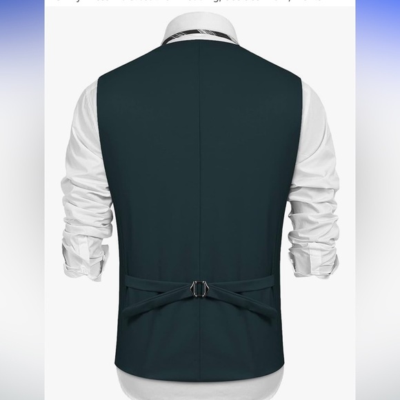 NWT COOFANDY Men's Sequins Vest Slim Fit Vest size M dark green - Picture 2 of 7